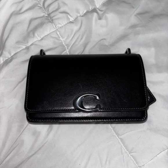 Coach Handbags - Coach Black Leather Crossbody with Silver 'C' Hardware